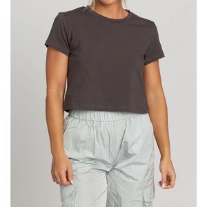 NWT gold hinge charcoal grey Cropped classic short sleeved T-Shirt size Large